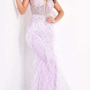 Embellished Sequin V-neckline Dress by Jovani